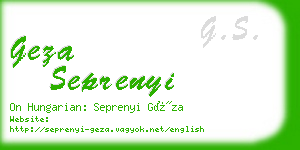 geza seprenyi business card